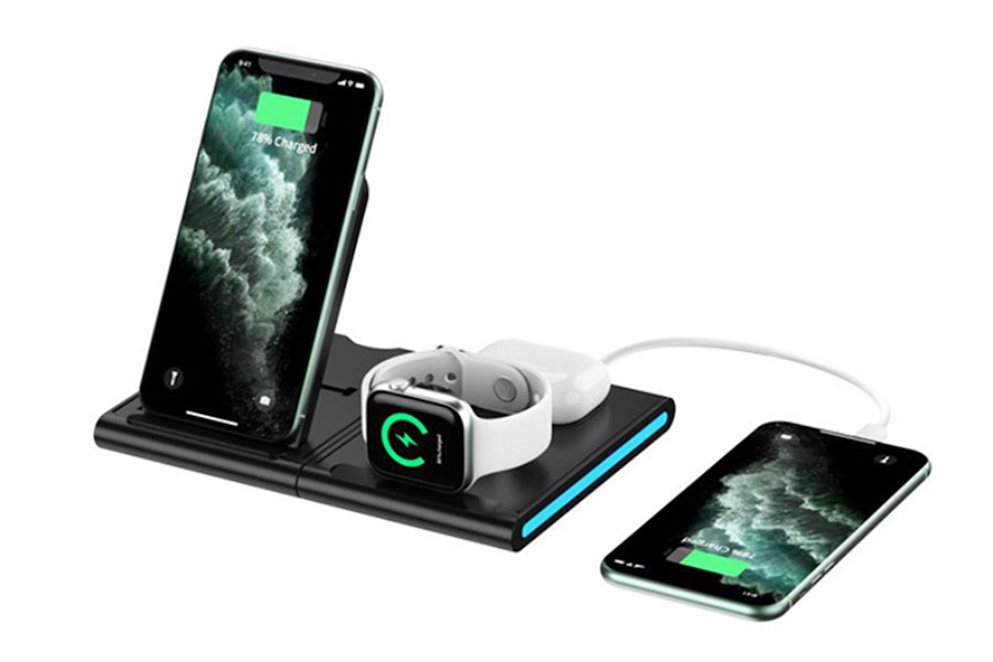 Magnetic Power Tiles: 4-in-1 Wireless Charging Station