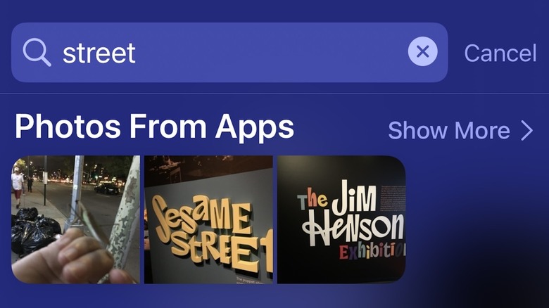 Searching photos by text in System Search