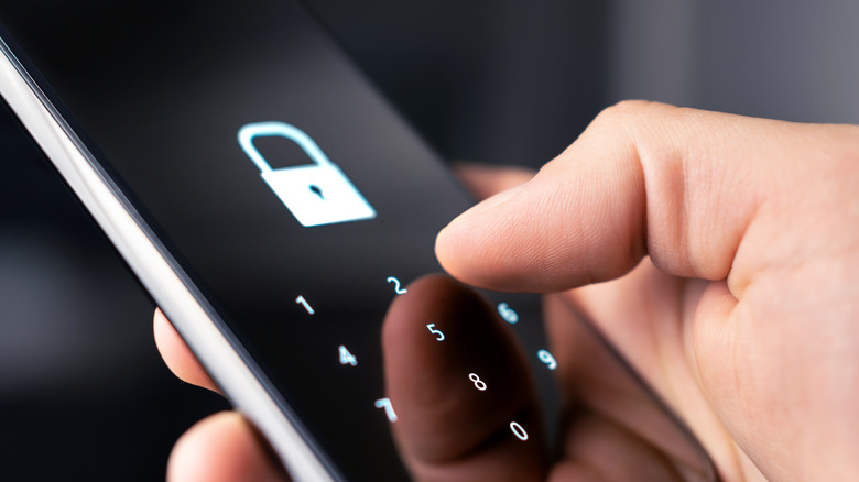 Locked phone to prevent hackers