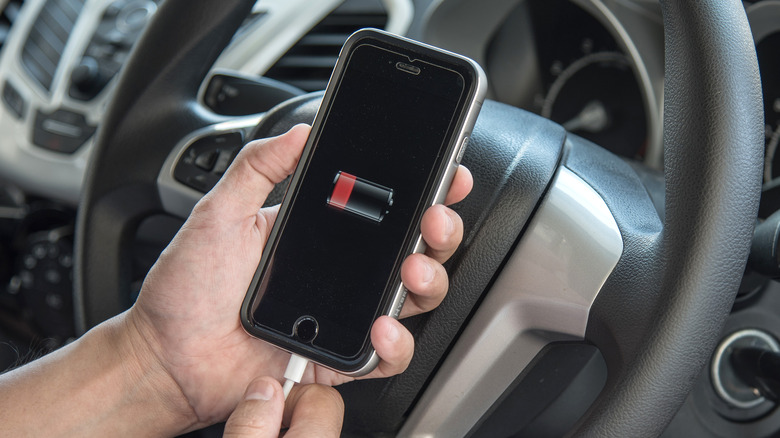 Plugging in iPhone car