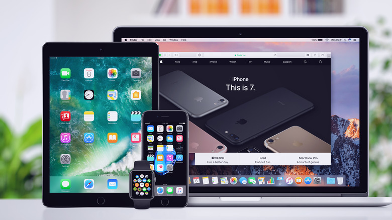 A group of Apple devices