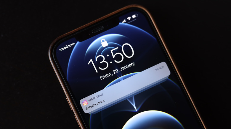 Instagram notification on iPhone
