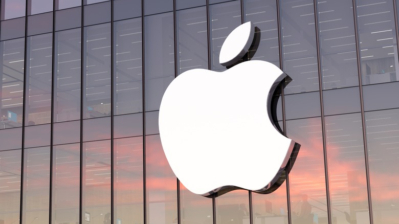 Apple logo on a building