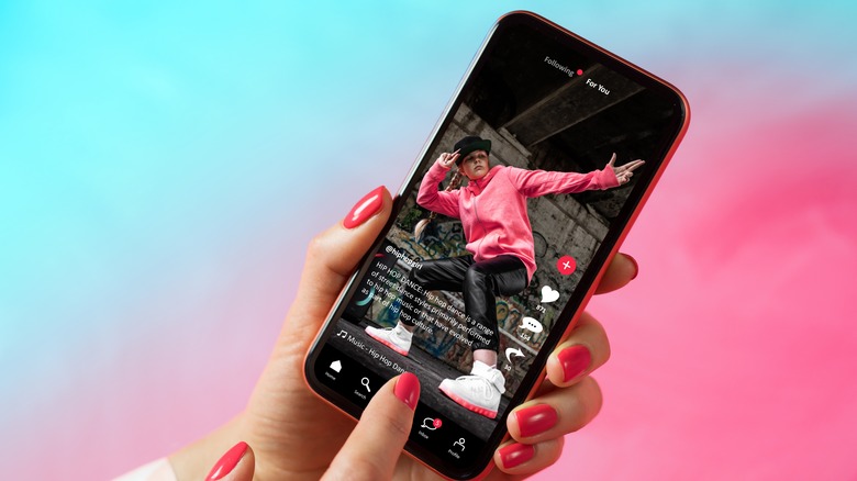 Person holding smartphone