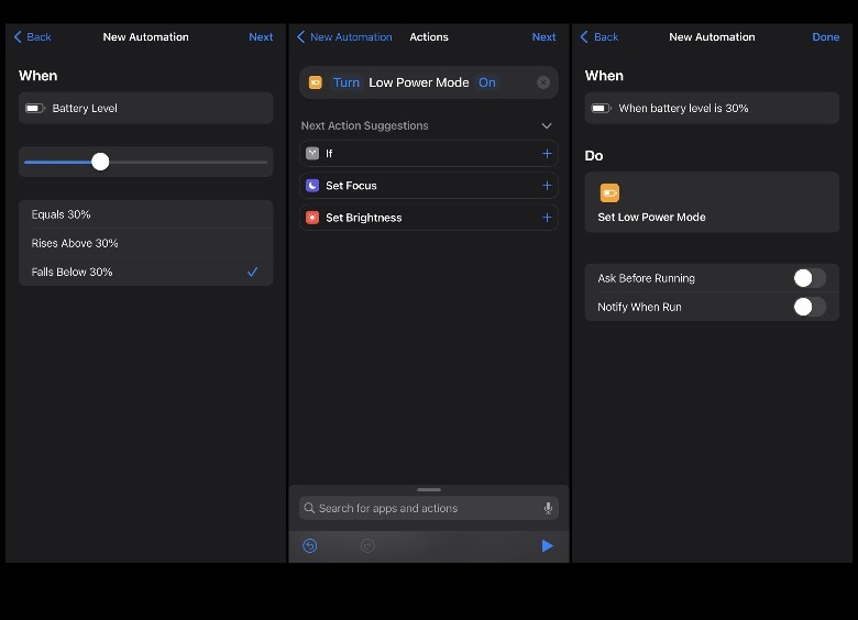 Low Power Mode new automation