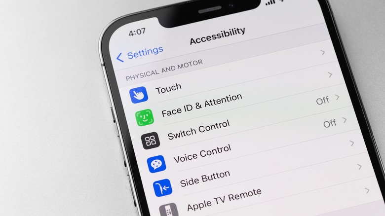 iPhone accessibility options