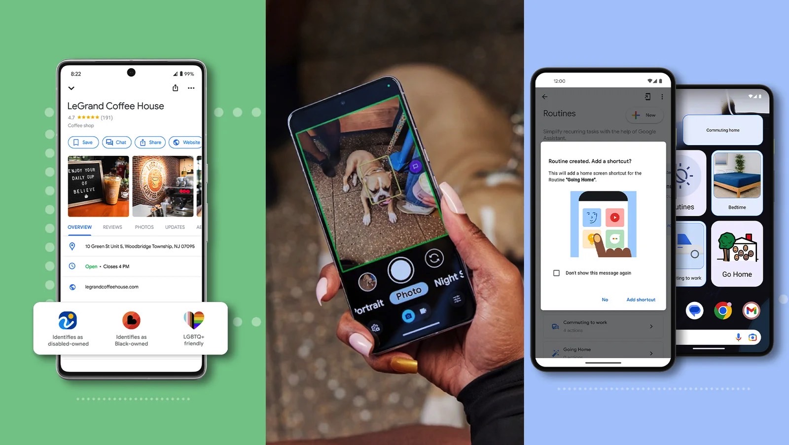New Google accessibility features for Google Maps, Camera, and Assistant.