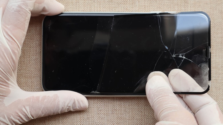 Broken tempered glass screen protector