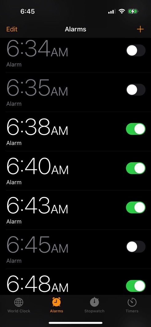 A Redditor's iPhone alarms failed to ring in the morning.