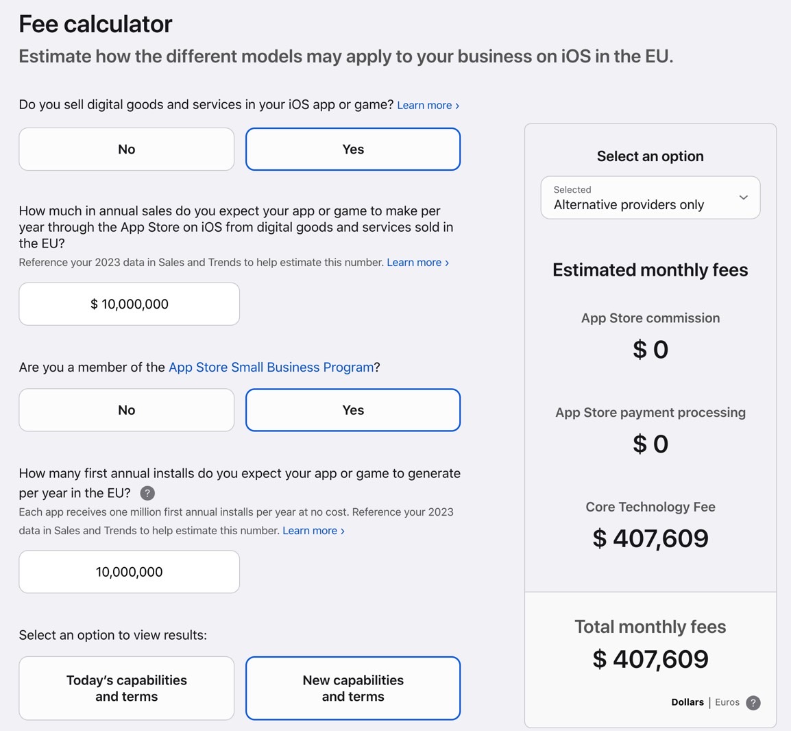 New DMA App Store terms.