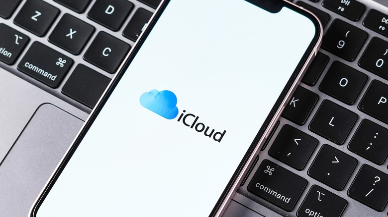 iCloud logo on phone