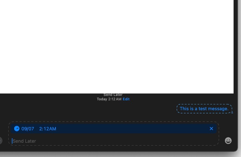 Scheduled message on macOS Sequioa