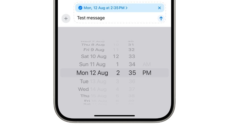 Setting date for scheduled Messages.