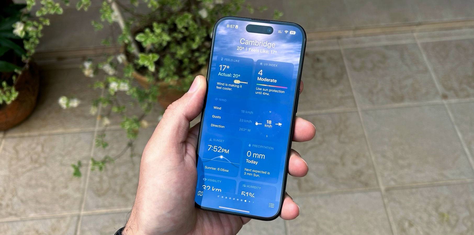 iOS 18 Weather app on iPhone 15 Pro