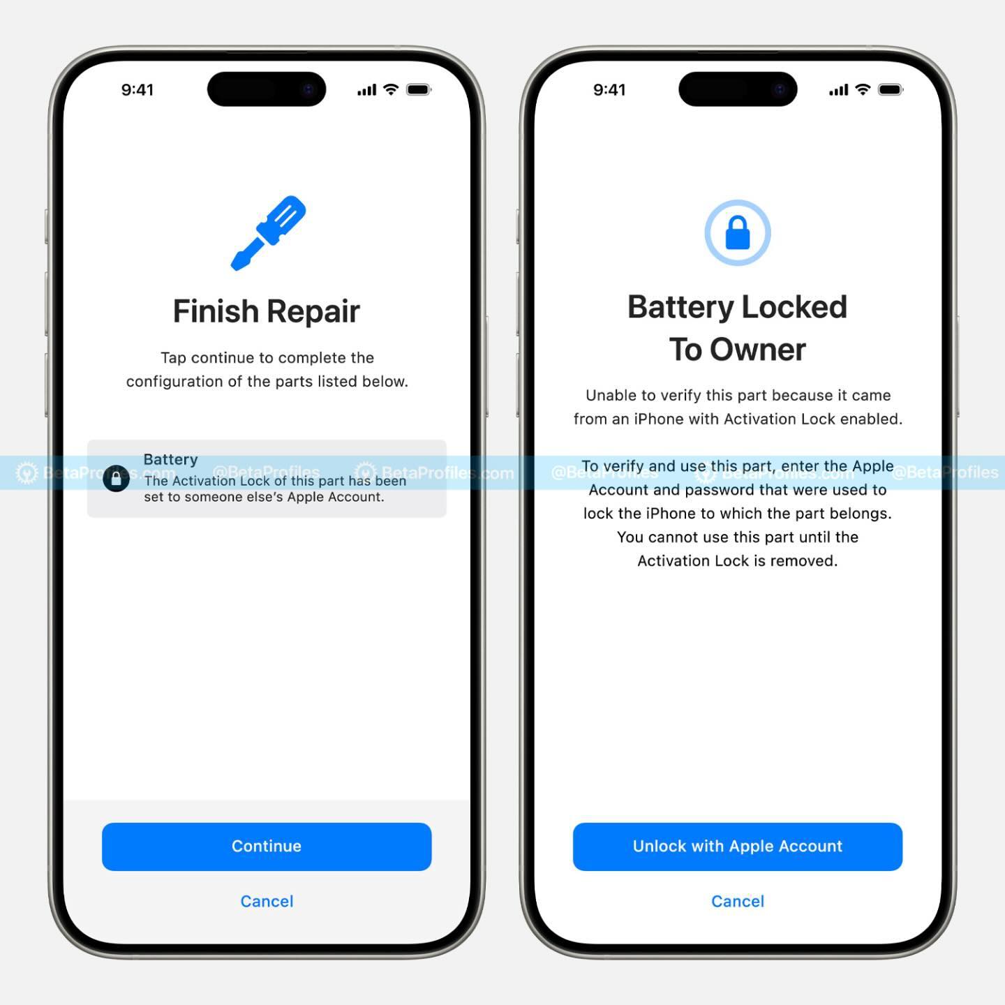 iOS 18 introduces Activation Lock for parts.