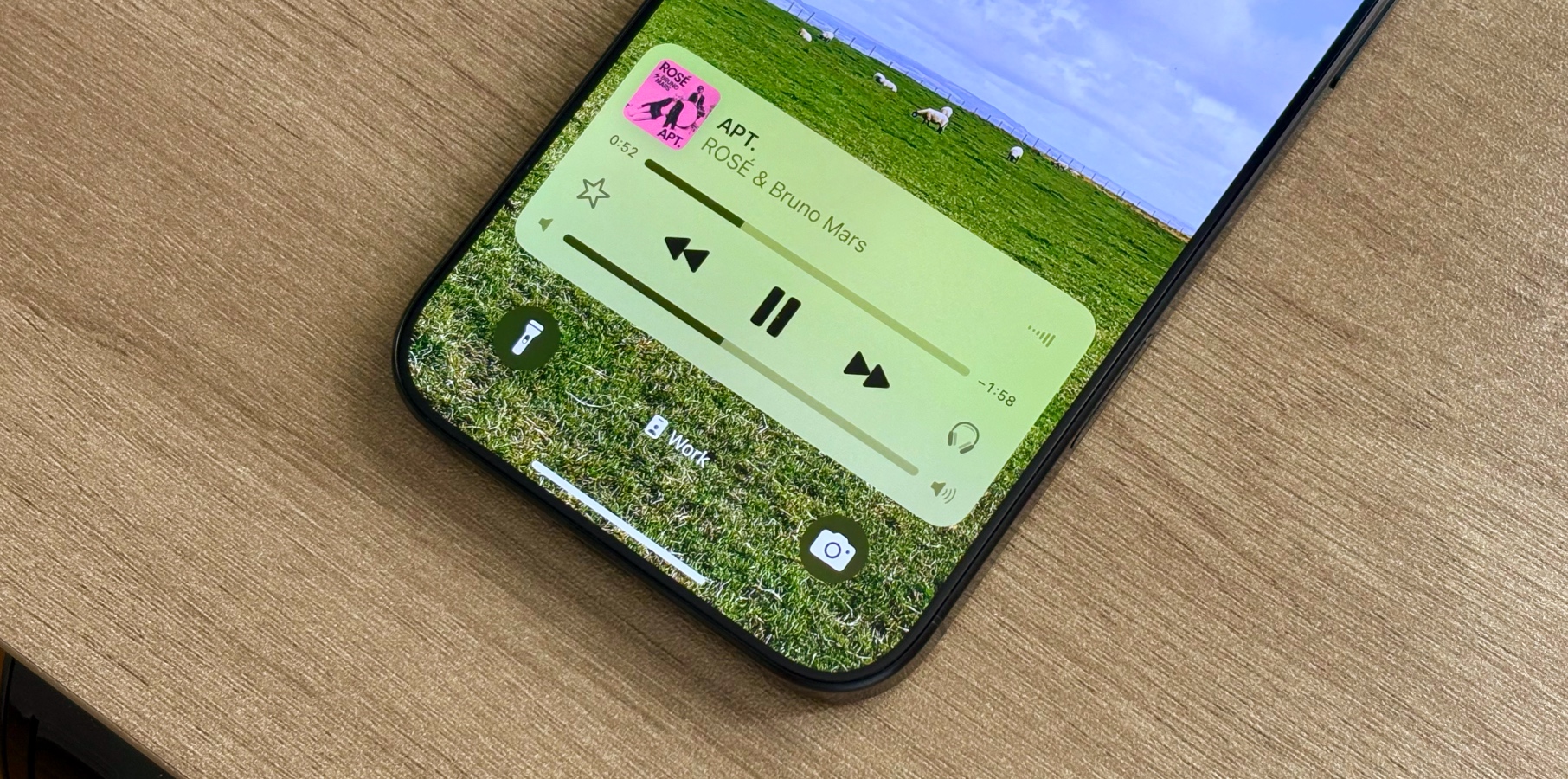 iOS 18.2 volume slider on the iPhone Lock Screen