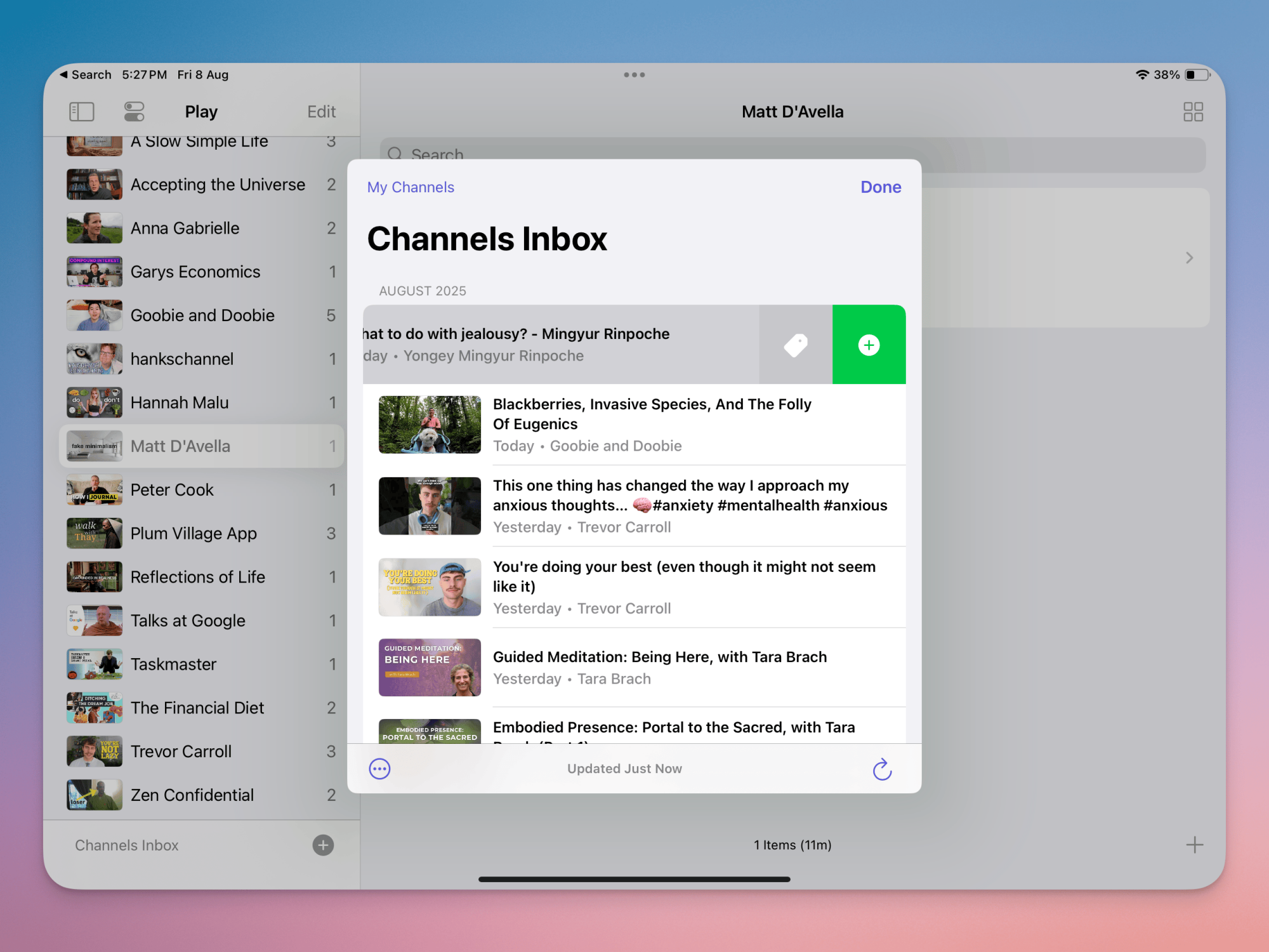 Channel Inbox in Play app.