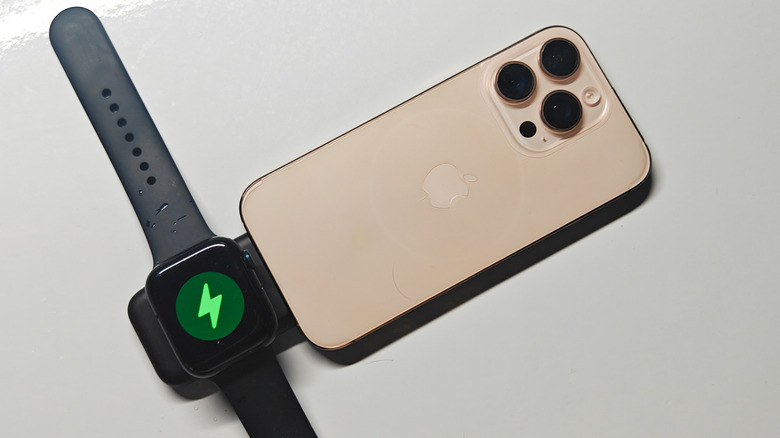 An iPhone juicing up Apple Watch