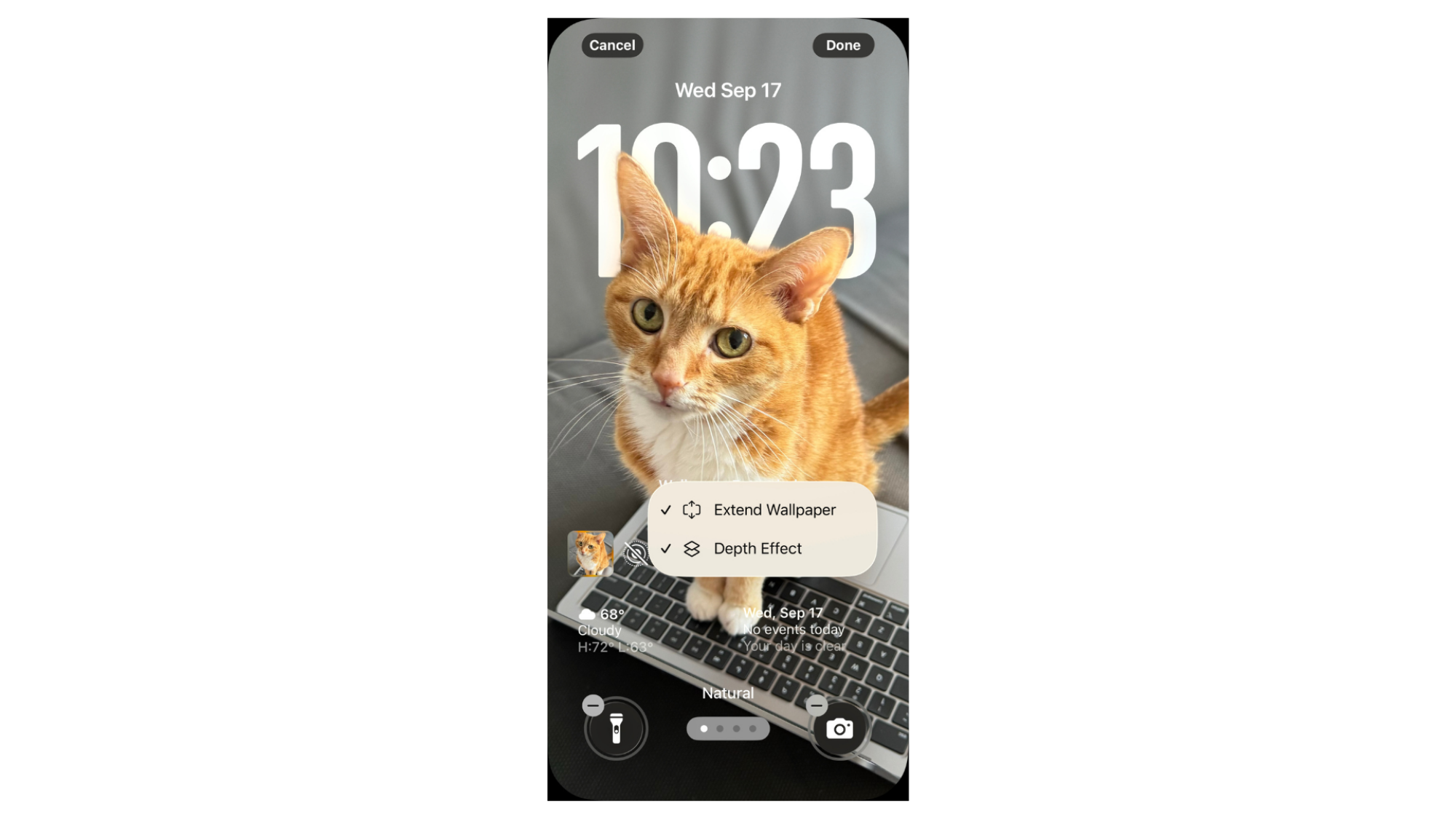 Author's iPhone lock screen