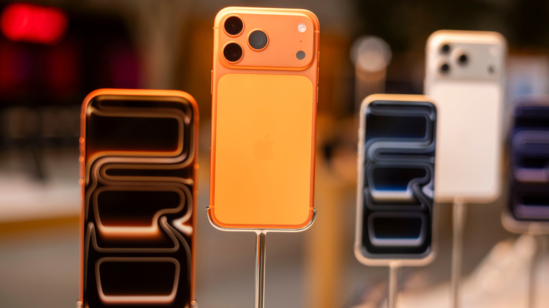 The iPhone 17 Pro Max in Cosmic Orange and Silver options