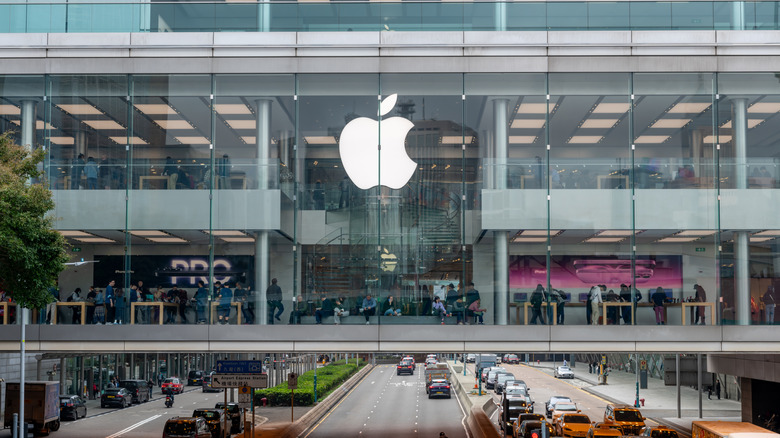 An exterior view of an Apple retail store in China