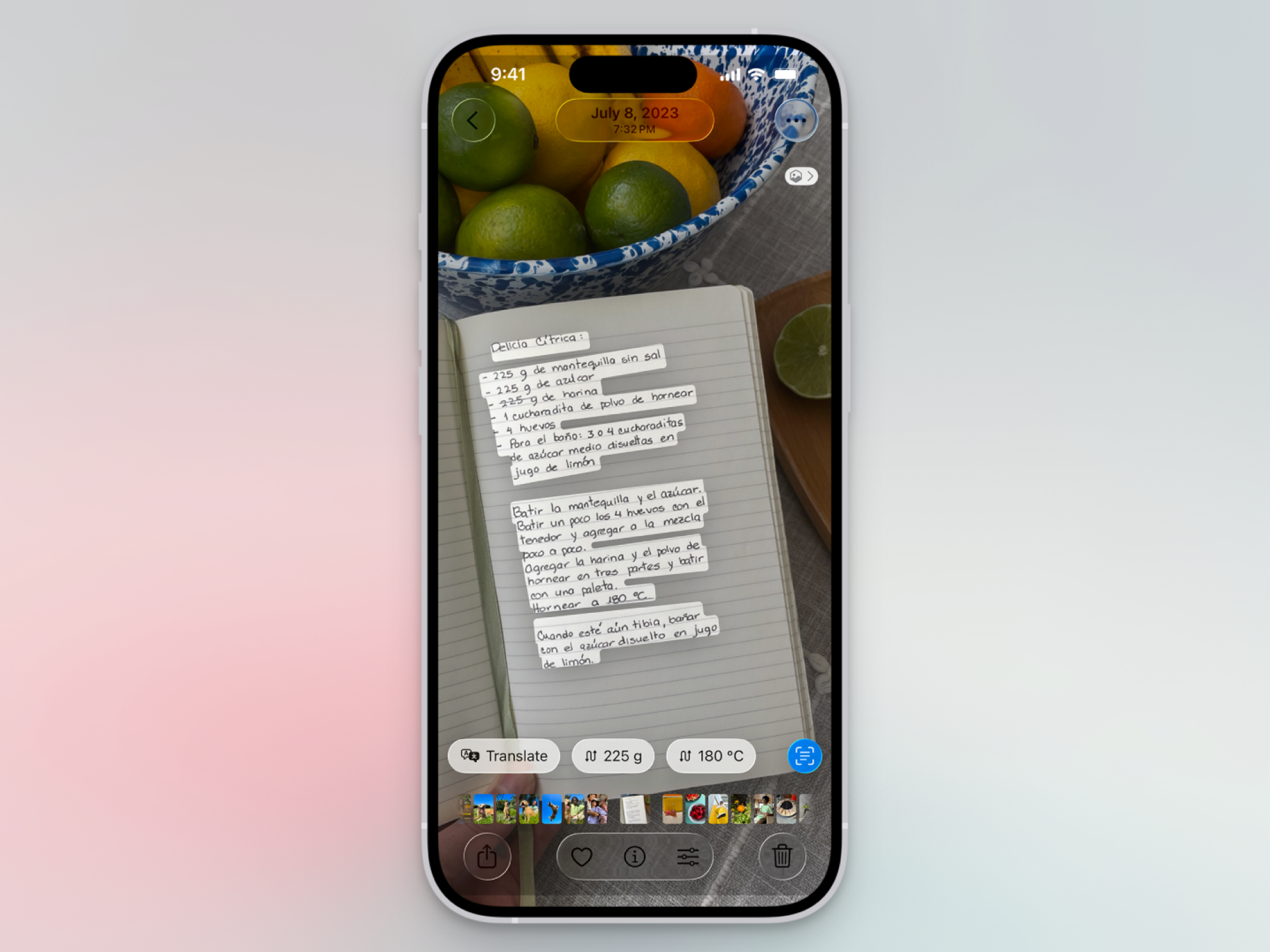Live Text feature on iPhone.