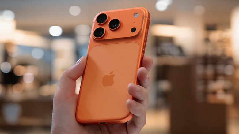 The iPhone 17 Pro Max in hand.