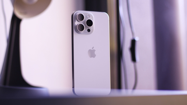 iPhone 15 Pro Max on a desk