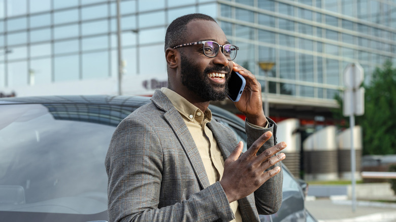 A man talking on the phone