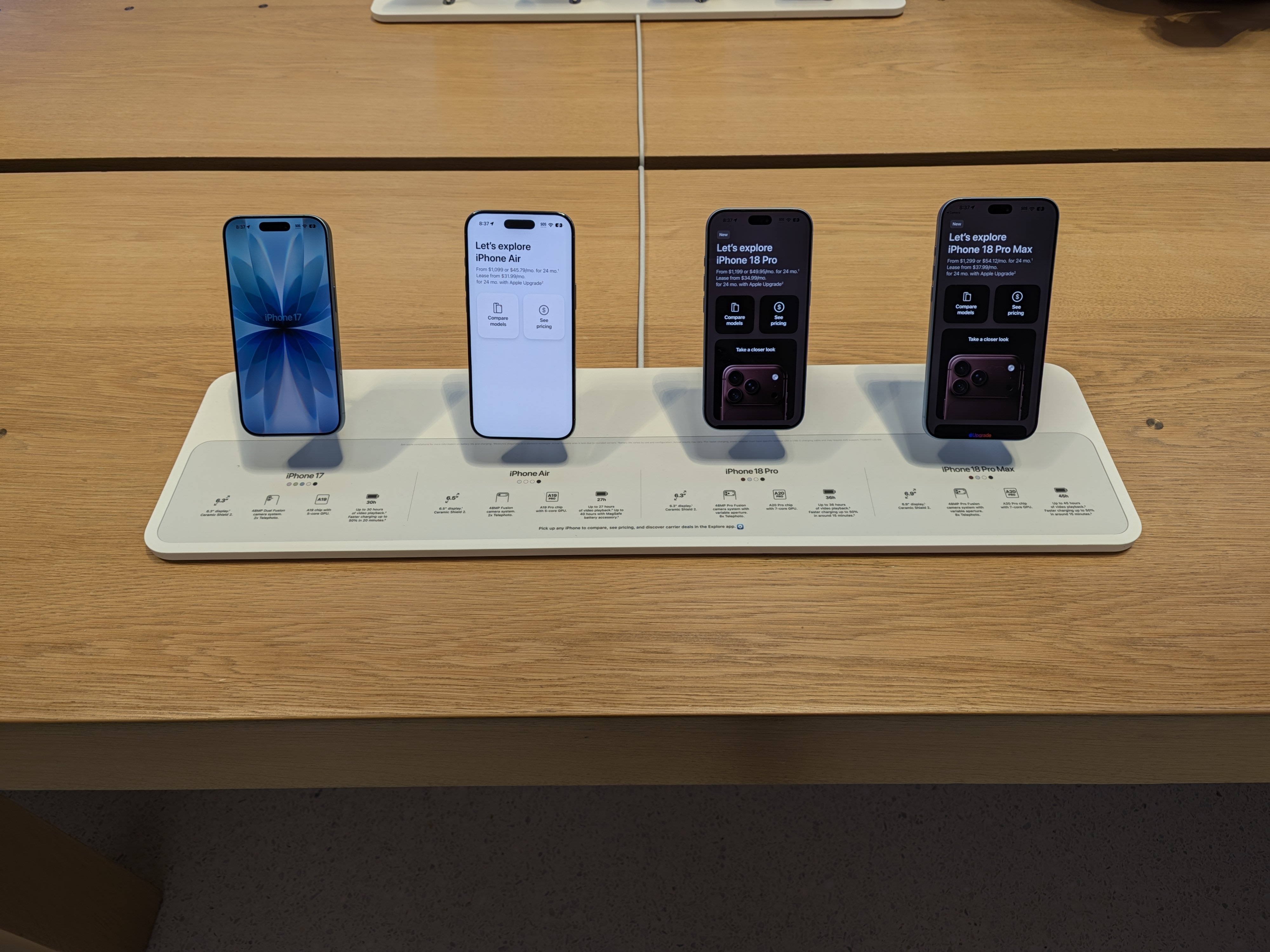 iPhone 17, iPhone Air, iPhone 18 Pro and iPhone 18 Pro Max.