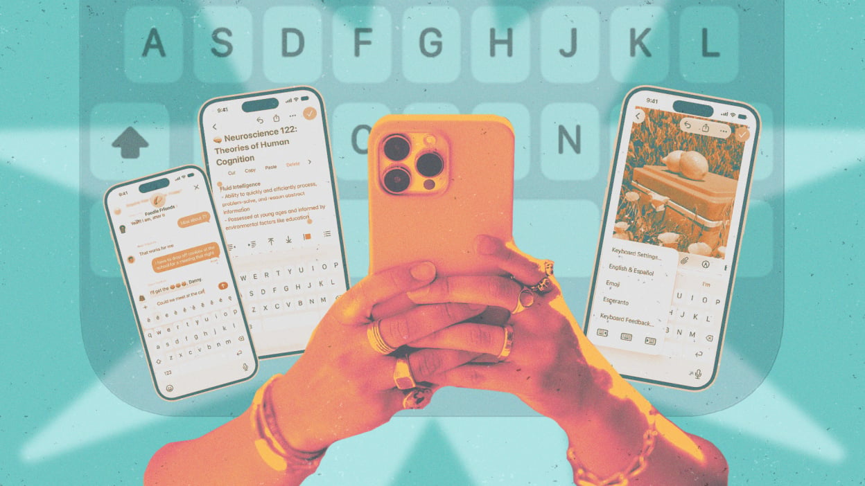 typing on an iphone