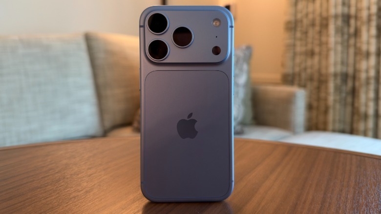 iPhone 18 Pro stood up on a table